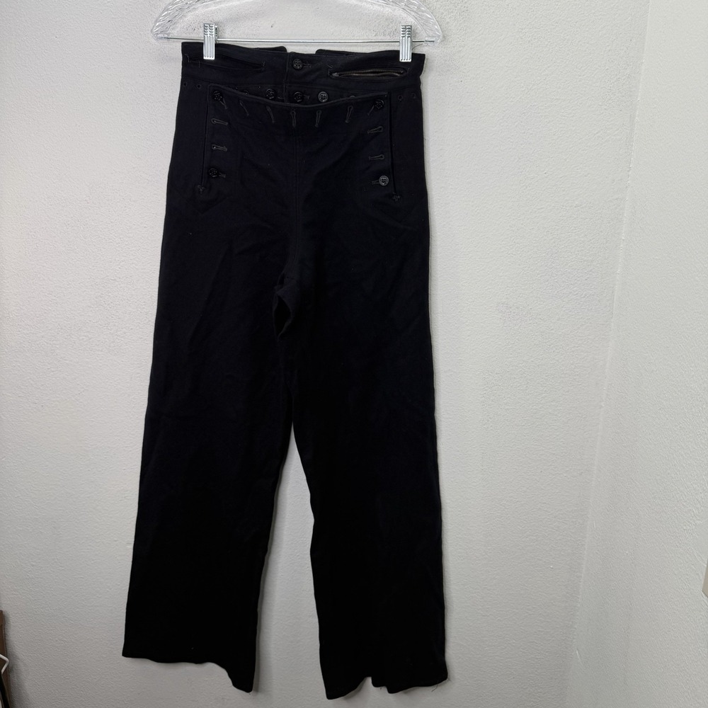 VTG WWII US Navy Sailor Pants Blue Wool Crackerjack Naval Factory 13 Button
